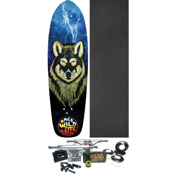 Omen Boards Bolt Wolf Mini Cruiser Skateboard Deck - 8.5" x 29" - Complete Skateboard Bundle